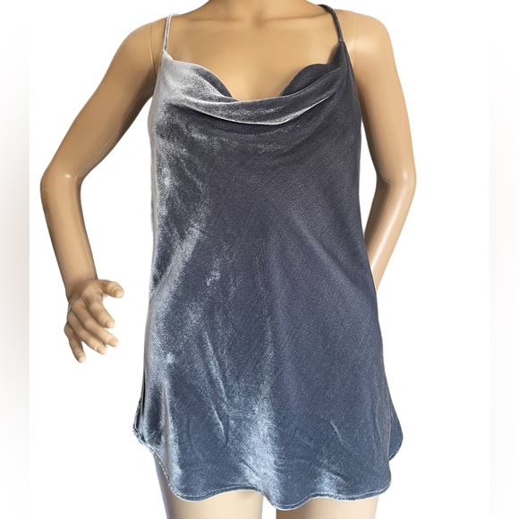 Ag Adriano Goldschmied Tops - AG Gray/Silver Velvety tank